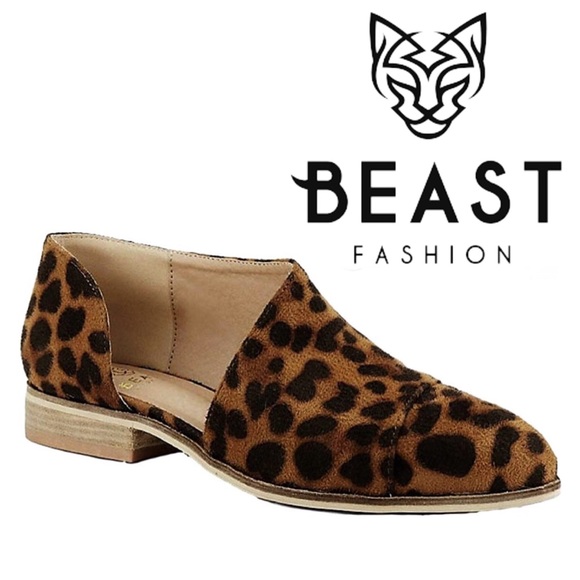 beast fashion leopard mules